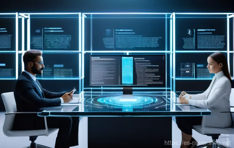 위험관리 실무 관련 법적 책임 - **Prompt:** A dynamic and visually striking depiction of a secure digital fortress. In the center, a...