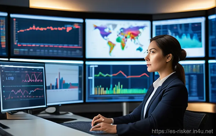 위험관리기술자 자격 취득 방법 - A professional female risk management engineer, in her late 30s, dressed in a sharp business suit, s...