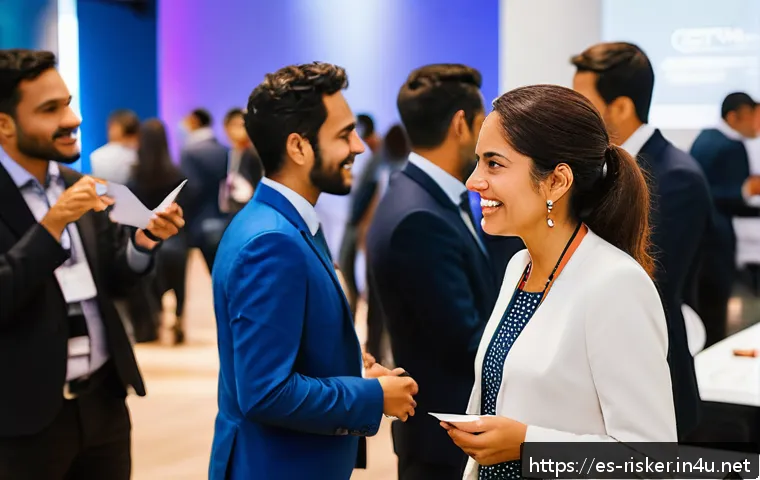 위험관리 분야 네트워킹 방법 - A professional networking event in a modern conference hall in Mexico City, featuring diverse Latin ...
