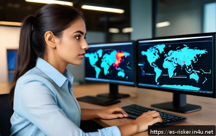 위험관리기술자 실무 경험을 쌓는 방법 - A professional young woman in business casual attire working intently on a laptop in a modern office...